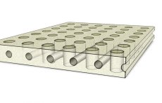 パッド内の高密度PUフォームに縦横2方向の肉抜き加工を施すことで極限までの軽量化を図りながら断熱性と耐久性を確保。